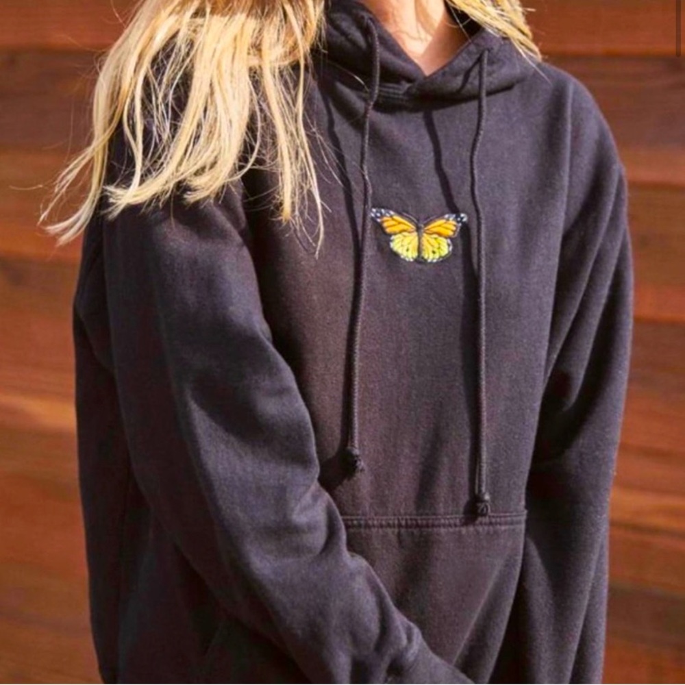 brandy melville black butterfly hoodie
